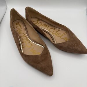 Sam Edelman Brown Suede Pointed Toe Flats Size 7.5